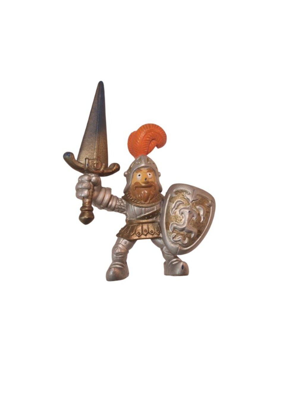 Keenway Medieval Knight Figure Silver Armor Orange PVC - Picture 3 of 12